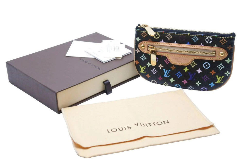 LOUIS VUITTON Pochette coin case Black Multicolor
